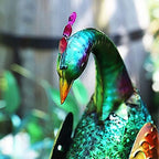 Ujicde 22.8Inch Peacock Statue Garden Ornaments Outdoor, Large Standing Metal Peacock Garden Sculpture, Garden Bird Art Decor for Yard Porch Patio (Color : A) - Image 6