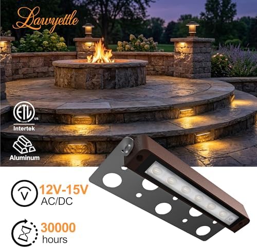7" LED Retaining Wall Light, 12-Pack Low Voltage Landscape Lights - Image 2