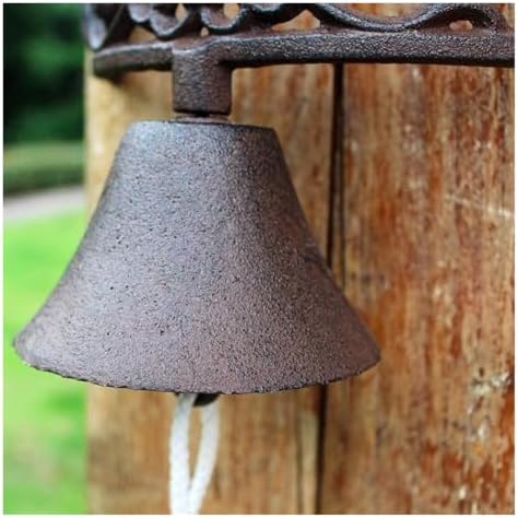 Dinner Bell,Cast Iron, Wall, Featured On an Antique Vintage ic Farmhouse Bracket Classic Cabin Metal Mount - Image 3