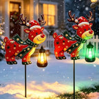 2 Pack Solar Lights Outdoor Metal Reindeer Christmas Decor Garden Stakes by MRHEPHAESTUS