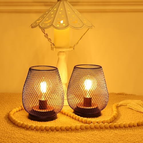 NEEDOMO 6 Pack Battery Operated Lamp Outdoor Table Lantern, LED Table Lantern with Timer Mode, Vintage Decorative Lights Cordless Lamp Indoor Outdoor Patio Bedroom Living Room with LED Bulb - Image 3