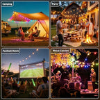 LETIANPAI 400FT RGB+IC Outdoor String Lights, IP67 Waterproof LED Color Changing Clear Bulb String Lights with App & Remote Control, Shatterproof Hanging Patio Lights for Backyard Garden Party - Image 6