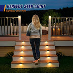 APONUO Solar Step Deck Fence Lights, Outdoor Waterproof Led, 1.77x3.14x1.73in, Black, Warm White, 16 Pcs, Path, Light, for Patio, Stairs, Garden Pathway, Step and Fences - Image 3