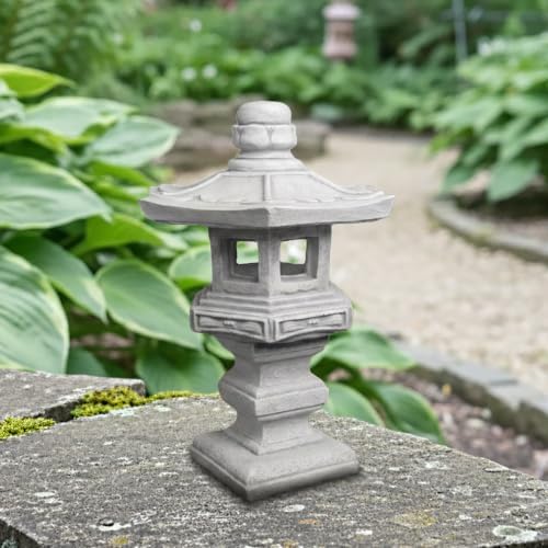 OLOMA Concrete Japanese Pagoda Garden Statue Asian Stone Lantern Sculpture Outdoor Handcrafted Decor Zen Patio Yard Landscape Meditation Accent - Image 6