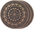 HF by LT Deluxe Rubber Stepping Stone, Mandala Design, Heavy Duty 13" All-Weather Garden Tile, Black with Antique Bronze Finish, Set of 3 by HFbyLT