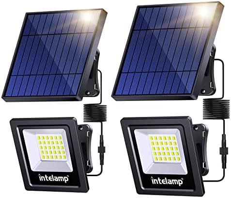 intelamp 4400mAh Solar Flood Lights 2 Pack Outdoor Solar Security Light by IntelampSolarLightingArtist
