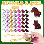 Shappy 80 Pcs Mini Horse Figures Resin Horse Foal Models, Bright Color - Image 3