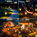 Solar Torch Lights with Flickering Flame 12 Pack for Decorations - Image 2