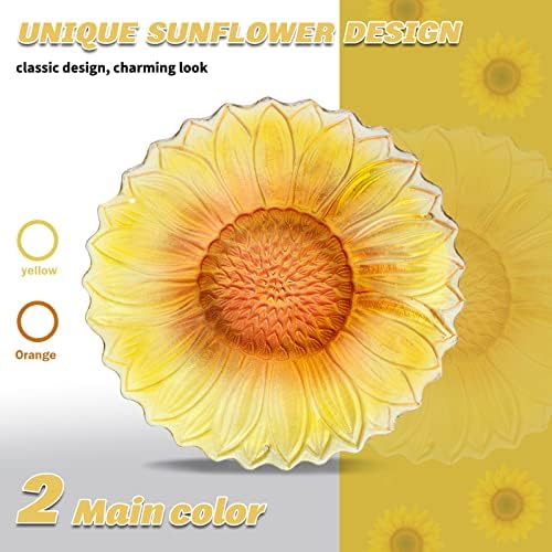 MUMTOP Hanging Glass Bird Bath Sunflower Outdoor Birdfeeder Garden Decor - Image 5
