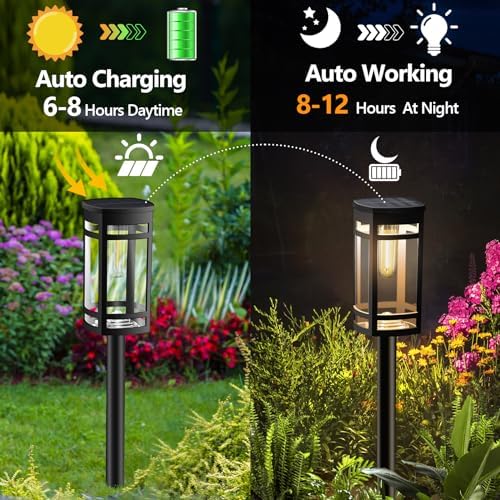 EXCMARK 16 Pack Solar Pathway Lights Outdoor Waterproof, Warm White - Image 5