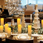 72 Pack Christmas Decoration Flickering Flameless Candles, Battery Operated Candles,Waterproof Outdoor LED Pillar Candles for Home ,Wedding,Halloween,Birthday,Valentine'sDay (D2.2 xH 5" 6" 7" Ivory) - Image 7