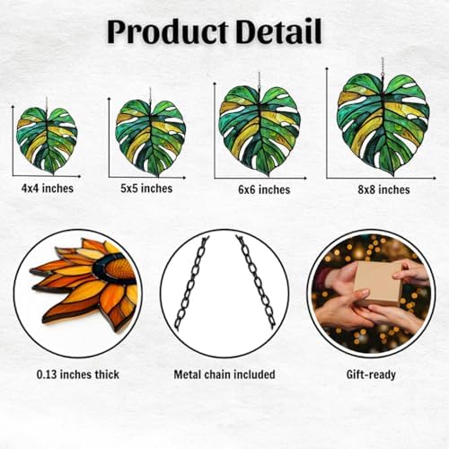 Monstera Leaf Acrylic Suncatcher - Image 2