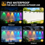 Solar Fence Lights Outdoor Waterproof,9 Modes Color Changing Solar Powered Deck Lights,12H Runtime Optical Lens Lighting for Halloween Christmas Decorations,Patio/Wall/Backyard/Garden/Step(10 Pack) - Image 3