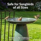 Sunnydaze Gleeful Garden 23" Tall Metal Modern Bird Bath for Outside - Image 2