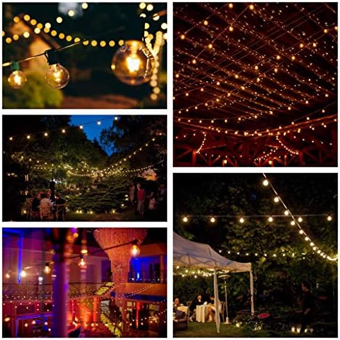100 Foot Outdoor String Lights with G50 Clear 2 Inch Bulbs - Black Wire - Image 5