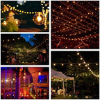 100 Foot Globe String Lights - 105 G40 Clear Bulbs (5 Extra) - Black Wire - Image 5
