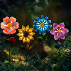 4 Pack Outdoor Solar Lights,Outdoor Waterproof Metal Art Stick Flowers,Garden Decor for Women Mom Grandma Halloween Hanging Metal Stakes Lights for Garden,Lawn,Patio - Image 7
