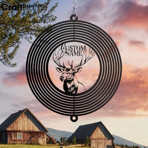 Personalized Elk Metal Wind Spinner, Custom Elk Garden Spinner Hanging Indoor Outdoor Decor, Perfect House Warming Gifts New Home, Custom Gift for Grandmother, Mom, Dad, Wife - Image 3