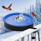 Yiabivo 2 in 1 Heated Bird Bath for Outdoors for Winter,75W Bird Bath Heater with Thermostatically Controlled，Heated Bird Bath for Deck Railing for All Seasons Outdoor Garden Yard Patio Lawn(Blue) by Yiabivo