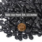 10LB Black Pebbles for Indoor Plants, 3/8 Inch Polished Small Rocks - Image 2