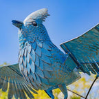Large Rocking Animals with Flapping Wings Garden Stakes (Blue, Blue Jay) - Image 2