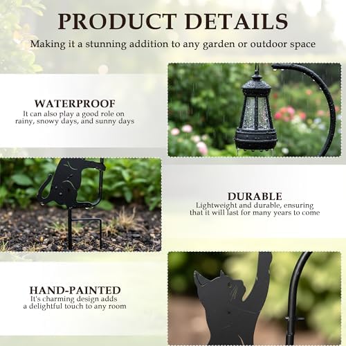 Black Cat Stake Garden Solar Lights Decorative, Woman Gifts For Birthday, Lawn Ornament Lights Solar Powered Stakes Outdoor Waterproof Garden Statue, Mothers Day Gifts Front Porch Patio Outdoor Decor - Image 6