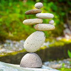 Ancient Graffiti Eight-Stone Balancing Cairn - Indoor/Outdoor Garden Decoration - Image 2