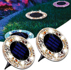 Colorful Mosaic Solar Disk Light,Waterproof Outdoor Glass LED Garden Stake Lighting(Yellow,2) by Unknown