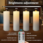 14"×4" Large Outdoor Flameless LED Candles, IP45 Waterproof, White 2 Pack - Image 5