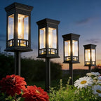 LORRYTE 4 Pack Solar Pathway Lights Outdoor Waterproof, Garden Lights Solar Powered for Outside, Auto On/Off Landscape Lighting for Path Yard Walkway Patio Lawn Driveway Decor, Warm White by LORRYTE