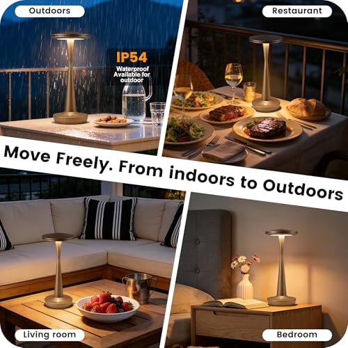LED Cordless Table Lamp Rechargeable,Battery Powered Outdoor Lights - Image 3