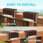 JJX Solar Lights Outdoor 20 Pack, Solar Fence Lights Deck Light for Patio Outdoor Decor, Fence Light Solar Powered for Stairs, Step, Railing and Yard (Warm White) - Image 5
