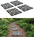 jxgzyy 4 Pcs Interlocking Stepping Stones Outdoor for Garden, 11.8" Square Pavers for Landscaping, Outside Pebble River Stone Mat for Yard Lawn Patio Pathway Walkway by jxgzyy