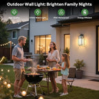 Outdoor Wall Lights, Exterior Lighting Fixtures with Water Ripple Shade 16" - Image 2