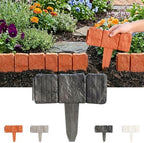 Imitation Stone Garden Fence - DIY Garden Edging Border, 2026 New Plastic Garden Retaining Fence, Interlocking No Dig Decorative Garden Fence with Stakes, for Yard, Patio, Outdoor (Black, 20pcs) by Notjustgreatproducts