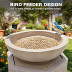 32" Geometric Outdoor Fountain with Birdfeeder - Image 4