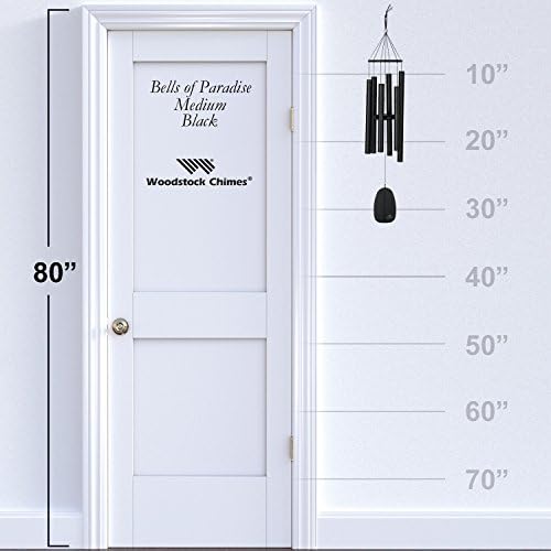 Woodstock Chimes Signature Collection, Bells of Paradise, Black 32"", Decor Designs Wind Chimes for Outdoor, Patio, Home or Garden Décor (BPMK) - Image 4