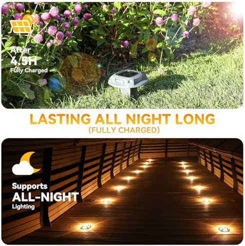 AGPTEK 2 Colors in 1 Solar Driveway Lights 12 Pack with Ground Spike Design - Image 5