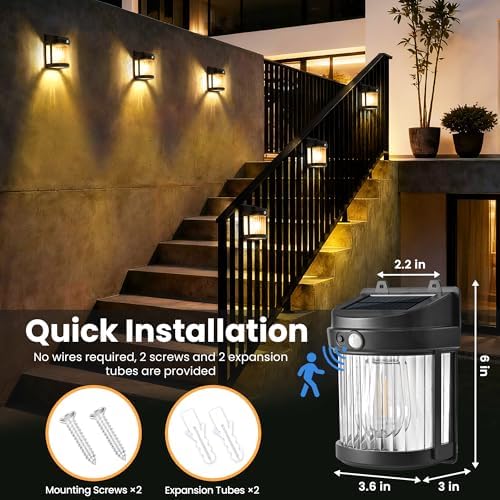 PEVOROS Solar Fence Lights Outdoor Waterproof, Fence Deck Lights 8 Pack - Image 2