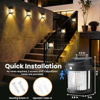 PEVOROS Solar Fence Lights Outdoor Waterproof, Fence Deck Lights 8 Pack - Image 2