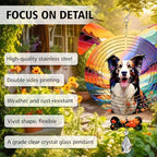 Border Collie Dog Ears Wind Spinner, Border Collie Wind Spinner Hanging for Yard and Garden - Image 3