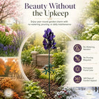 Bluebonnet Lupine Metal Garden Stake Rustic Flower Sculpture Yard Art Handmade 25.6” Outdoor Decorative Whimsical Floral Ornament for Lawn Patio Landscape Border Backyard Pathway Lover Gift(3pcs) - Image 6
