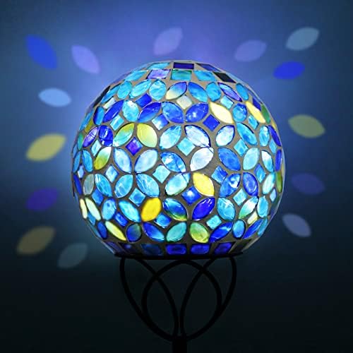 VCUTEKA Decorative Solar Garden Lights, 6" Mosaic Globe Outdoor Stake - Image 5