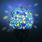 VCUTEKA Decorative Solar Garden Lights, 6" Mosaic Globe Outdoor Stake - Image 5
