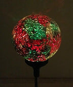 Colorful Ball Solar Lights (#Whitem005Y), Solar Power Multi-color Color Changing LED Mosaic Crackle Glass Ball Decorative Garden Yard Light Stake Lamp - Image 5