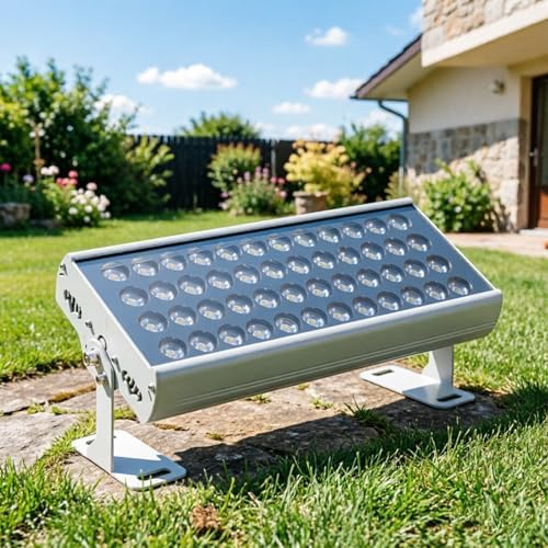 DC220V LED Beam Spotlight, Rectangle LED Spotlight, IP67 Outdoor Waterproof Beam Spot Lights, Tree Lighting, Landscape Floodlights, Garden Villa Courtyard Lawn Light(Yellow Light,96W(220V)) by Unknown