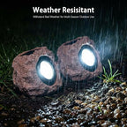 Candieslife Solar Rock Lights Outdoor Garden Waterproof - Super Bright LED Solar Spotlights, Solar Powered Landscape Path Decorative Garden Stone Lights for Pathway, Walkway, Yard, Patio (2 Pack) - Image 2