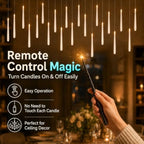 Enido 24 Pack Hanging Flameless Taper Candles with 2 Magic Wand Remotes, Battery Operated LED Floating Candles for Ceiling, Halloween Christmas Indoor Decor - Image 5