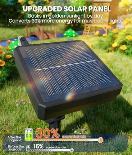 ALFIOT Garden Lights Solar Powered Waterproof, 9 Pack, 8 Modes, Warm White - Image 2