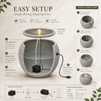 Modern Resin Water Fountain Natural Stone Look, LED Light, Indoor Outdoor Backyard Balcony Patio Garden Deck Decor, Relaxing Zen Spa Water Sound (Large - 21") - Image 3